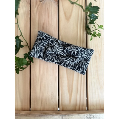 Jsem máma Čelenka s uzlem Merino Grafitová mandala – Zboží Mobilmania