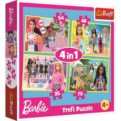 Trefl Barbie 4v1 35,48,54,70 dielov