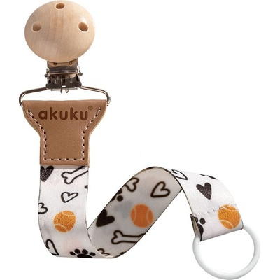 Akuku řetízek na dudlík s klipem Kočička mátová bílá – Zboží Dáma