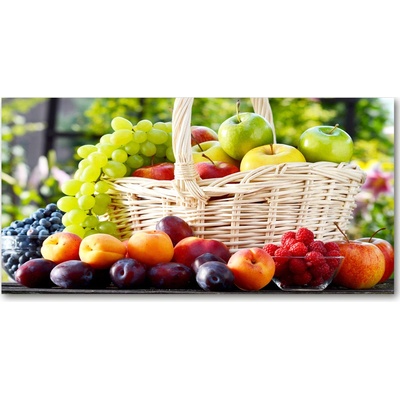 Foto obraz sklo tvrzené kôš ovocia 100x50 cm