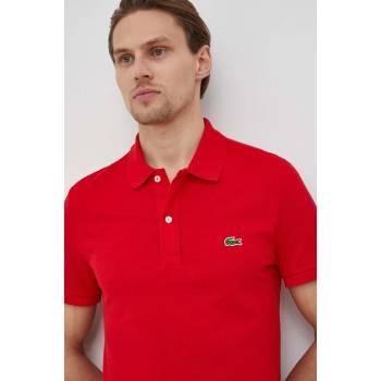 Lacoste Памучна тениска с яка Lacoste в червено с изчистен дизайн (PH4012)