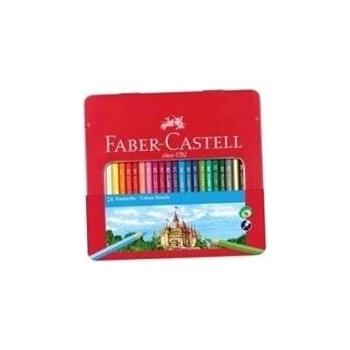 Faber Castell FC-115824 farebné ceruzky Faber-Castell Castle šesťhranné kovové puzdro s 24 ks