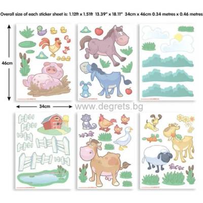 Стикер Животни във фермата 6 бр