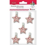 TITANUM Wooden buckles with star decor 5pcs