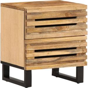 vidaXL Нощно шкафче, 40x34x46 см, грубо мангово дърво масив (377426)