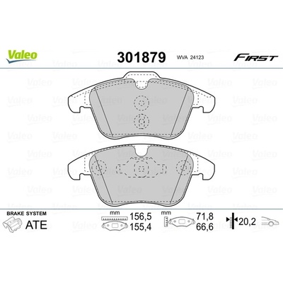 VALEO Sada brzdových platničiek kotúčovej brzdy 301879