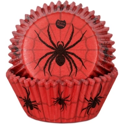 House of Marie Červené košíčky pavúk na cupcakes 48 ks 50x33 mm