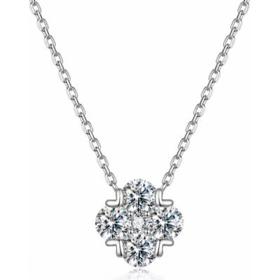 Grace Silver Jewellery Stříbrný náhrdelník čtyřlístek pro štěstí NH-MSN081 Stříbrná