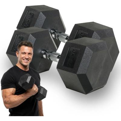 XTREXO Pogumovaná činka Hex HXD250 25 kg