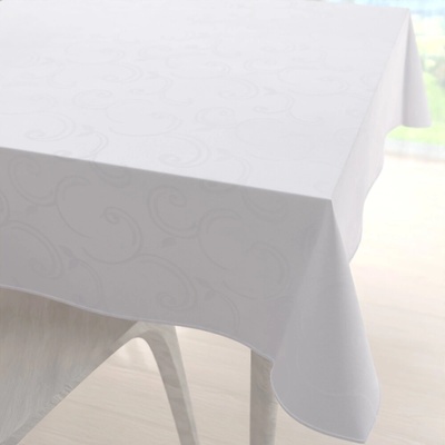 Biante Teflónový štvorcový obrus TF-100 Biele ornamenty s lístkami 90x90 cm