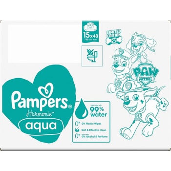 Pampers Harmonie Aqua Мокри кърпички 15x48бр (10DP010635)