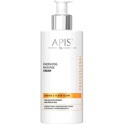 Apis Adeno C Flash Glow Energizujúci krém na masáž tváre s vitamínom C a kyselinou ferulovou 300 ml