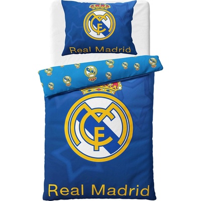 Carbotex bavlna obliečky FC Real Madrid motív Blue Stars 100% bavlna Renforcé 70x90 140x200