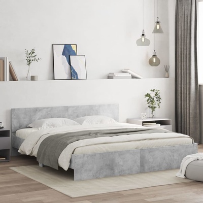 Petrashop 3207465 Rám postele s čelem betonově šedý