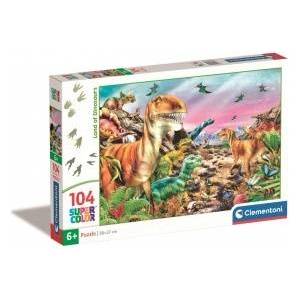 Clementoni Puzzle 104 Super Color Land of Dinosaurs