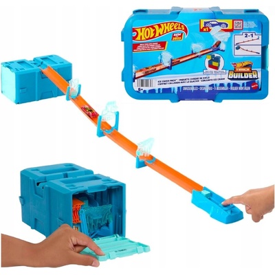 Mattel Hot Wheels Track Builder Ice Crash ledová dráha + autíčko HKX40