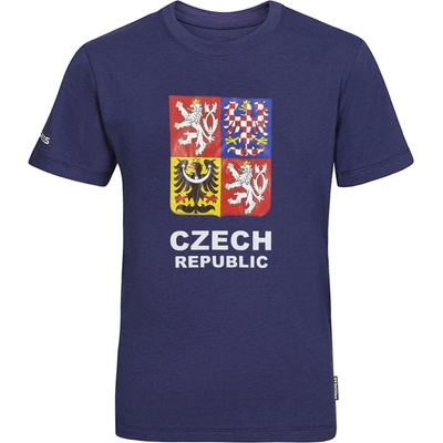 PROGRESS Juniorské bambusové triko pro fanoušky CZ TSHIRT JR Tmavě modrá Mix Bílá