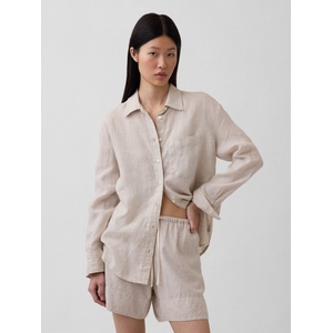 GAP Лнена oversize риза GAP GAP | Bezhov | ЖЕНИ | XXS