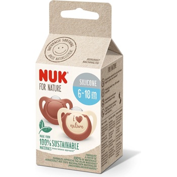 Nuk for NATURE биберон залъгалка силикон 6-18 мес. 2бр. Червена (10176297)