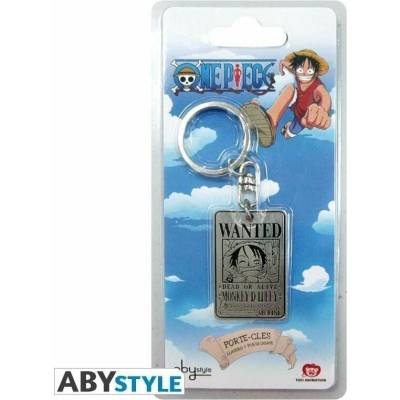 One Piece Kovová klíčenka - Wanted Luffy