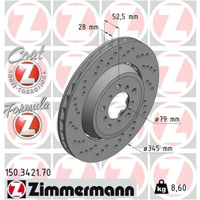 Brzdový kotúč ZIMMERMANN 150.3421.70 (150342170)