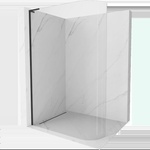 Mexen Kioto-R L заоблена душ стена Walk-in 120 x 200 cm, прозрачна, черна - 800-120-103-70-06 (800-120-103-70-06)