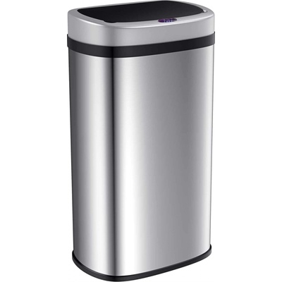 Deuba Bezdotykový hranatý odpadkový koš s USB 58 L - stříbrný – Zbozi.Blesk.cz