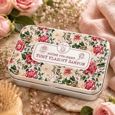 Bohemia Gifts Tuhý šampon v plechovém obalu Růže 80 g