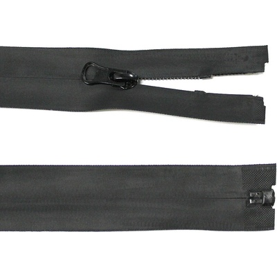 Voděodolný zip 80cm rozepínací černý matný