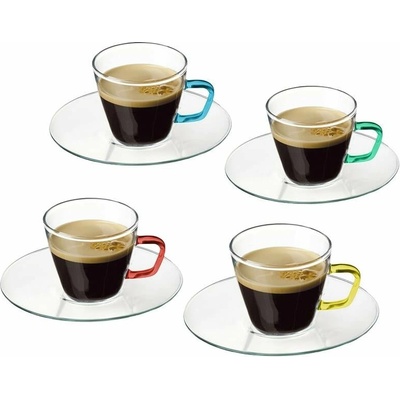 SIMAX SIMAX PRESSO COLOUR POHÁR S PODŠÁLKOU SADA 4 x 80 ml