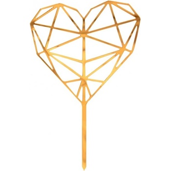 Image 1 of Godan Топер за торта - Сърце диамант златисто