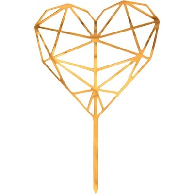 Godan Топер за торта - Сърце диамант златисто