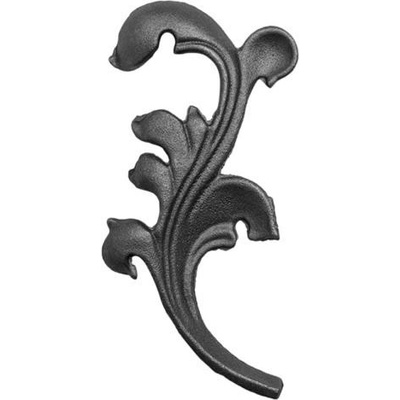 KP Ozdobný list pre kovaný plot, bránu, zábradlie a mreže 52.021, 220x105 x 4 mm, ľavý