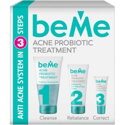 beMe Комплект - Почистващ гел, хидратиращ крем и коректор, 150 + 50 + 15 ml