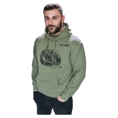 JetFish Mikina Zelená s Čiernym Logem