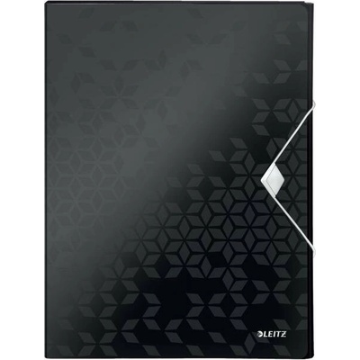 Plastový box s gumičkou Leitz WOW čierny