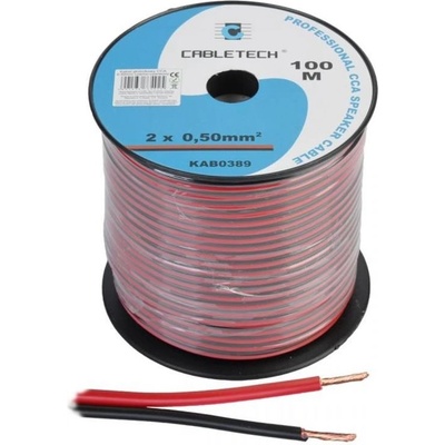 Cabletech 2x 0,5 mm černo-rudá