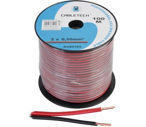 Cabletech 2x 0,5 mm černo-rudá
