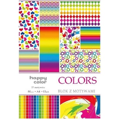 Happy Color Colors sada barevných papírů s motivy A4 80 g 15 listů