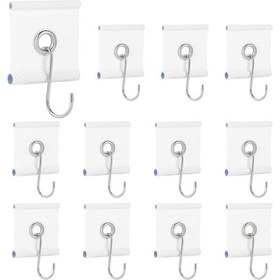 12 kusů oček na potrubí s esovitými nerezovými háčky, 5 x 5 cm plastové háčky na potrubí z PVC,