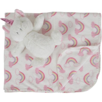 Cangaroo Бебешко одеяло 90/75 cm с играчка Unicorn rainbow