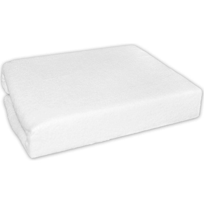 BABY NELLYS Nepremokavé froté prestieradlo do kočíka biele 75x35