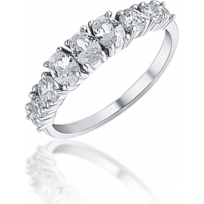 Zlatnictví Helios Stříbrný prsten se zirkony B50452