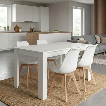 TopMebel Трапезен комплект 5 части Darlen - Viva TopMebel в бял цвят 125x72x74cm
