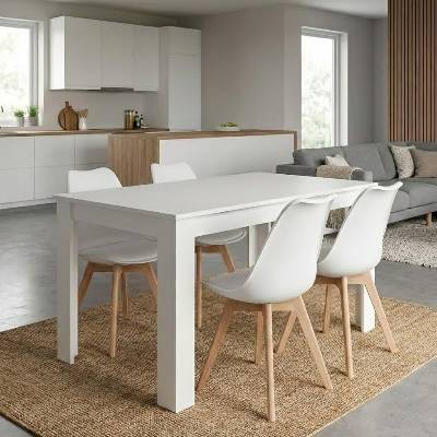 TopMebel Комплект за трапезария 5ч. Дарлен - Вива бяла цвят 125x72x74см