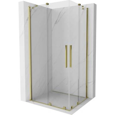Mexen Velar Разтегателна душ кабина Duo 100 x 90 см, прозрачна, златна - 871-100-090-02-50 (871-100-090-02-50)