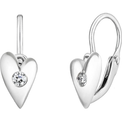 Tiami dětské náušnice z bílého zlata s diamantem Cute Heart ECHDW2201