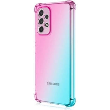 Pouzdro TopQ Samsung A53 5G silikon Shock duhový mentolovo-růžový