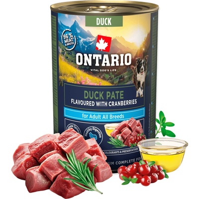 Ontario Adult kačacie pate s príchuťou brusníc 400 g