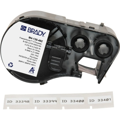 Brady M4-130-492 / 170779, 20.96 mm, Polyester, čierna tlač / biely podklad